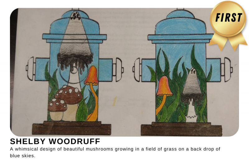 hydrant with mushrooms by shelby woodruff